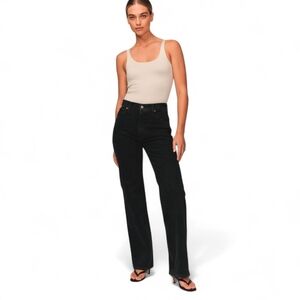 A&F 90s High Rise Relaxed Curve Love Black Jeans Sz 27 Extra Short Cult Favorite
